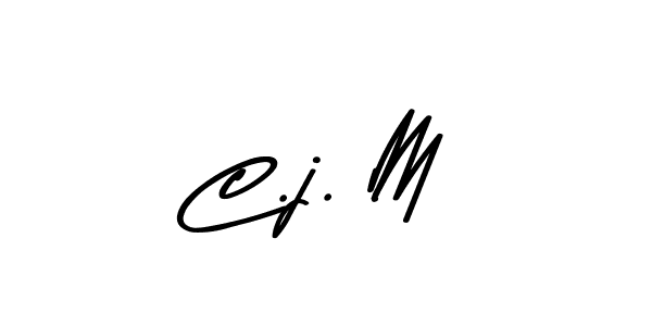 How to make C.j. M name signature. Use Asem Kandis PERSONAL USE style for creating short signs online. This is the latest handwritten sign. C.j. M signature style 9 images and pictures png