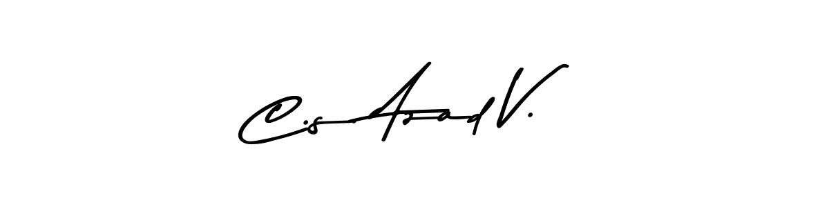 Use a signature maker to create a handwritten signature online. With this signature software, you can design (Asem Kandis PERSONAL USE) your own signature for name C.s. Azad V.. C.s. Azad V. signature style 9 images and pictures png