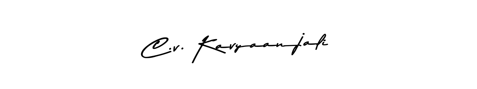 Make a beautiful signature design for name C.v. Kavyaanjali. With this signature (Asem Kandis PERSONAL USE) style, you can create a handwritten signature for free. C.v. Kavyaanjali signature style 9 images and pictures png
