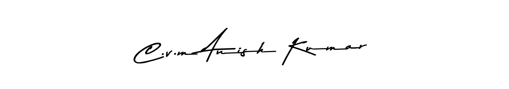 Use a signature maker to create a handwritten signature online. With this signature software, you can design (Asem Kandis PERSONAL USE) your own signature for name C.v.m Anish Kumar. C.v.m Anish Kumar signature style 9 images and pictures png