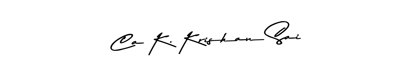 Use a signature maker to create a handwritten signature online. With this signature software, you can design (Asem Kandis PERSONAL USE) your own signature for name Ca K. Krishan Sai. Ca K. Krishan Sai signature style 9 images and pictures png