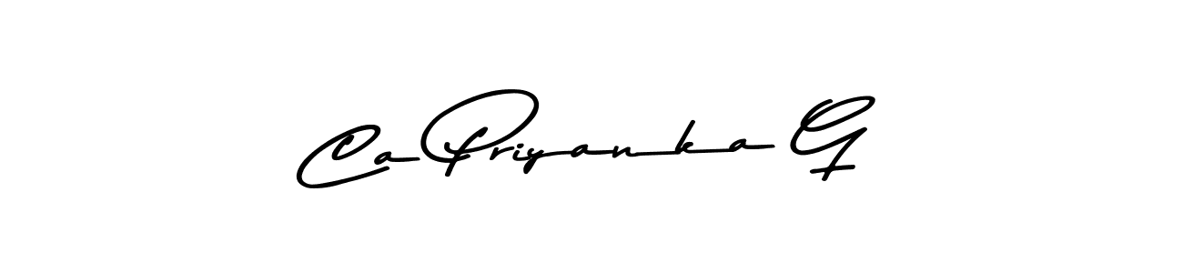 Make a beautiful signature design for name Ca Priyanka G. With this signature (Asem Kandis PERSONAL USE) style, you can create a handwritten signature for free. Ca Priyanka G signature style 9 images and pictures png