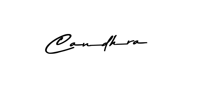 How to make Candhra name signature. Use Asem Kandis PERSONAL USE style for creating short signs online. This is the latest handwritten sign. Candhra signature style 9 images and pictures png