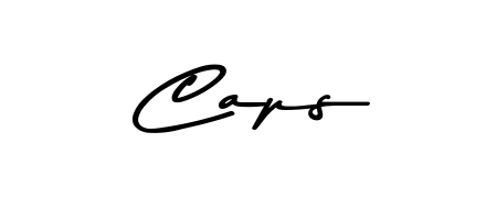 A stylish, flowing autograph style designed for name Caps using Asem Kandis PERSONAL USE typography. Perfect for digital creative projects. Caps signature style 9 images and pictures png