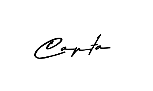 Design your own signature with our free online signature maker. With this signature software, you can create a handwritten (Asem Kandis PERSONAL USE) signature for name Capta. Capta signature style 9 images and pictures png