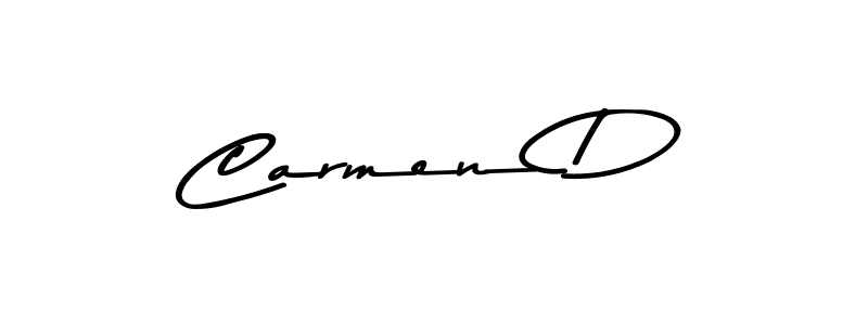 How to make Carmen D name signature. Use Asem Kandis PERSONAL USE style for creating short signs online. This is the latest handwritten sign. Carmen D signature style 9 images and pictures png