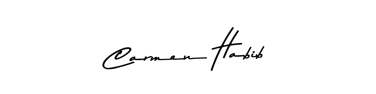 The best way (Asem Kandis PERSONAL USE) to make a short signature is to pick only two or three words in your name. The name Carmen Habib include a total of six letters. For converting this name. Carmen Habib signature style 9 images and pictures png