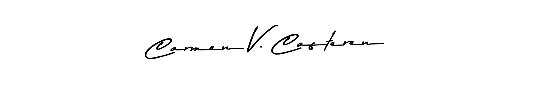 How to make Carmen V. Casteren name signature. Use Asem Kandis PERSONAL USE style for creating short signs online. This is the latest handwritten sign. Carmen V. Casteren signature style 9 images and pictures png