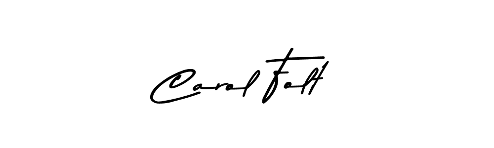 How to make Carol Folt name signature. Use Asem Kandis PERSONAL USE style for creating short signs online. This is the latest handwritten sign. Carol Folt signature style 9 images and pictures png