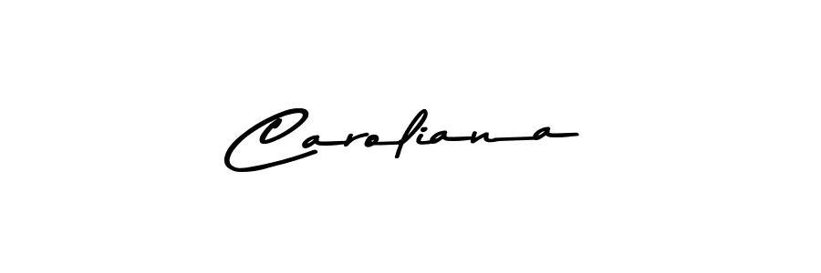 Create a beautiful signature design for name Caroliana. With this signature (Asem Kandis PERSONAL USE) fonts, you can make a handwritten signature for free. Caroliana signature style 9 images and pictures png