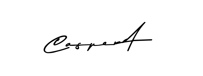 How to make Casper A name signature. Use Asem Kandis PERSONAL USE style for creating short signs online. This is the latest handwritten sign. Casper A signature style 9 images and pictures png