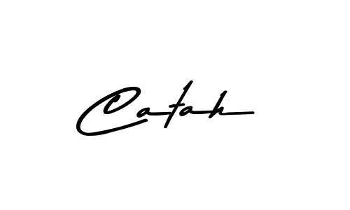 Use a signature maker to create a handwritten signature online. With this signature software, you can design (Asem Kandis PERSONAL USE) your own signature for name Catah. Catah signature style 9 images and pictures png