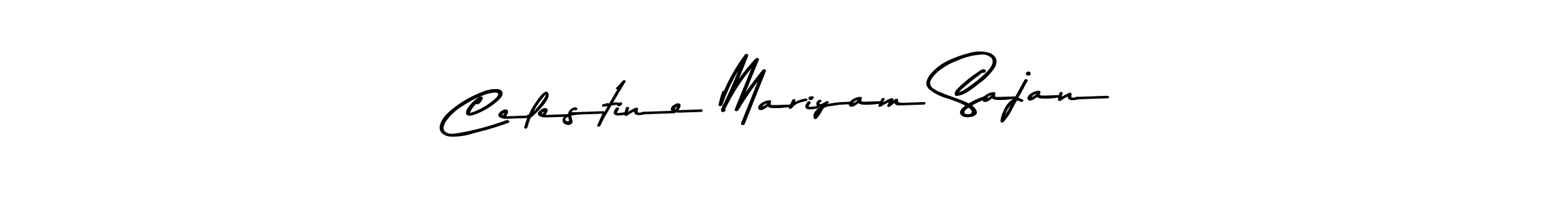 You should practise on your own different ways (Asem Kandis PERSONAL USE) to write your name (Celestine Mariyam Sajan) in signature. don't let someone else do it for you. Celestine Mariyam Sajan signature style 9 images and pictures png