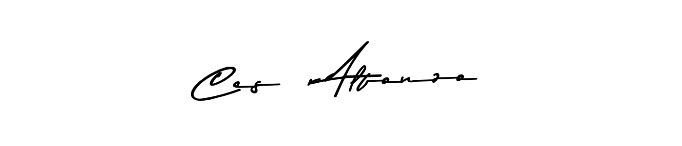 How to make Cesár Alfonzo name signature. Use Asem Kandis PERSONAL USE style for creating short signs online. This is the latest handwritten sign. Cesár Alfonzo signature style 9 images and pictures png