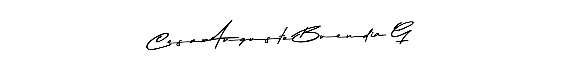 How to make Cesar Augusto Buendia G name signature. Use Asem Kandis PERSONAL USE style for creating short signs online. This is the latest handwritten sign. Cesar Augusto Buendia G signature style 9 images and pictures png