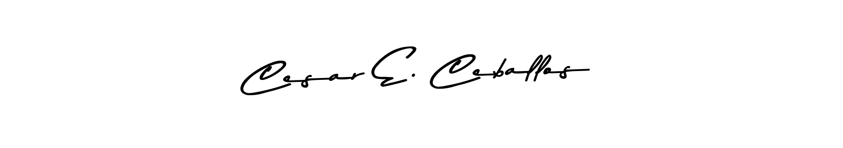 Create a beautiful signature design for name Cesar E. Ceballos. With this signature (Asem Kandis PERSONAL USE) fonts, you can make a handwritten signature for free. Cesar E. Ceballos signature style 9 images and pictures png