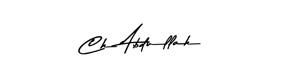 Make a beautiful signature design for name Ch Abdullah. With this signature (Asem Kandis PERSONAL USE) style, you can create a handwritten signature for free. Ch Abdullah signature style 9 images and pictures png