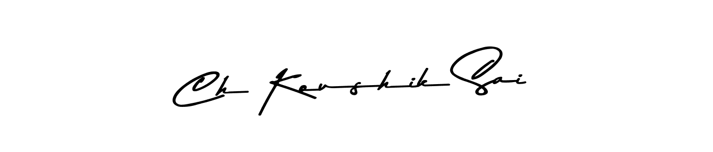 This is the best signature style for the Ch Koushik Sai name. Also you like these signature font (Asem Kandis PERSONAL USE). Mix name signature. Ch Koushik Sai signature style 9 images and pictures png