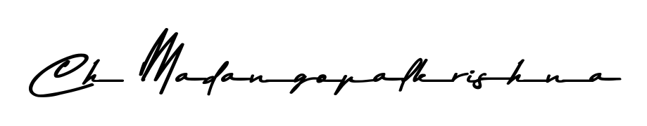 The best way (Asem Kandis PERSONAL USE) to make a short signature is to pick only two or three words in your name. For converting this name Ch Madangopalkrishna. Ch Madangopalkrishna signature style 9 images and pictures png