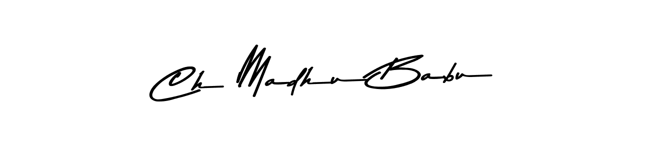Use a signature maker to create a handwritten signature online. With this signature software, you can design (Asem Kandis PERSONAL USE) your own signature for name Ch Madhu Babu. Ch Madhu Babu signature style 9 images and pictures png
