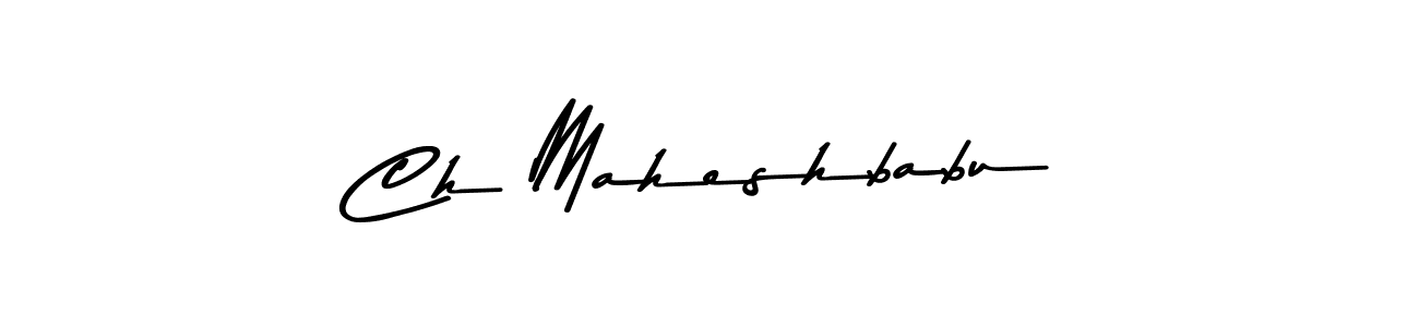 How to make Ch Maheshbabu name signature. Use Asem Kandis PERSONAL USE style for creating short signs online. This is the latest handwritten sign. Ch Maheshbabu signature style 9 images and pictures png