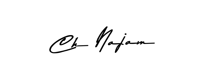 Make a beautiful signature design for name Ch Najam. With this signature (Asem Kandis PERSONAL USE) style, you can create a handwritten signature for free. Ch Najam signature style 9 images and pictures png