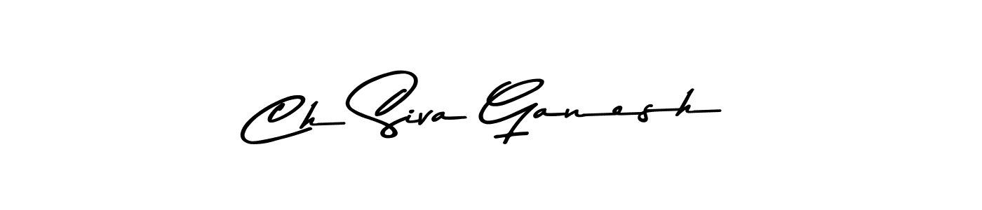 Use a signature maker to create a handwritten signature online. With this signature software, you can design (Asem Kandis PERSONAL USE) your own signature for name Ch Siva Ganesh. Ch Siva Ganesh signature style 9 images and pictures png