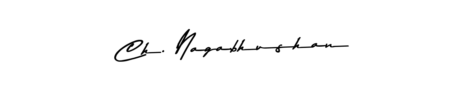 Create a beautiful signature design for name Ch. Nagabhushan. With this signature (Asem Kandis PERSONAL USE) fonts, you can make a handwritten signature for free. Ch. Nagabhushan signature style 9 images and pictures png