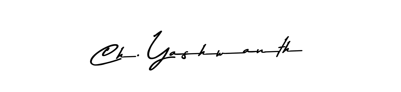 How to make Ch. Yashwanth name signature. Use Asem Kandis PERSONAL USE style for creating short signs online. This is the latest handwritten sign. Ch. Yashwanth signature style 9 images and pictures png