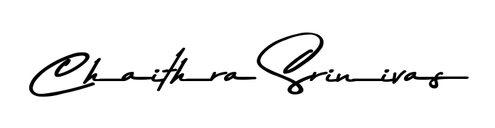 A modern signature idea for name Chaithra Srinivas using Asem Kandis PERSONAL USE font. Clean strokes and elegant curves make it stand out instantly. Chaithra Srinivas signature style 9 images and pictures png