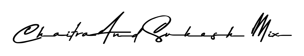 A sleek calligraphic signature for name Chaitra And Sukesh Mix utilizing Asem Kandis PERSONAL USE styling. Great for adding personal signatures to photos and art. Chaitra And Sukesh Mix signature style 9 images and pictures png