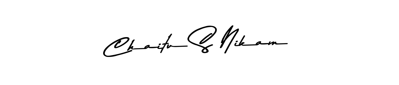 Design your own signature with our free online signature maker. With this signature software, you can create a handwritten (Asem Kandis PERSONAL USE) signature for name Chaitu S Nikam. Chaitu S Nikam signature style 9 images and pictures png