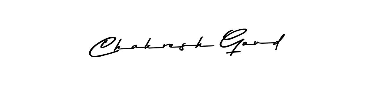 How to make Chakresh Goud name signature. Use Asem Kandis PERSONAL USE style for creating short signs online. This is the latest handwritten sign. Chakresh Goud signature style 9 images and pictures png