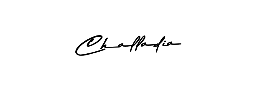 Create a beautiful signature design for name Challadia. With this signature (Asem Kandis PERSONAL USE) fonts, you can make a handwritten signature for free. Challadia signature style 9 images and pictures png