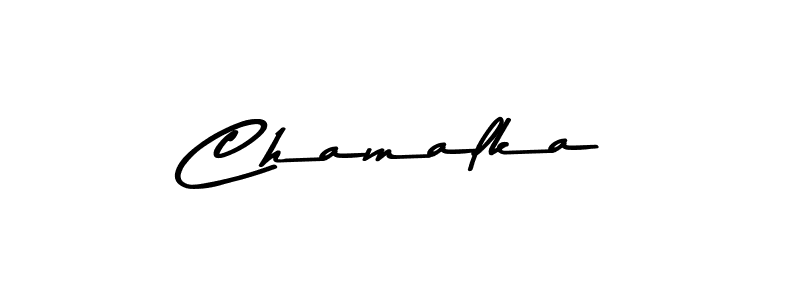 Use a signature maker to create a handwritten signature online. With this signature software, you can design (Asem Kandis PERSONAL USE) your own signature for name Chamalka. Chamalka signature style 9 images and pictures png