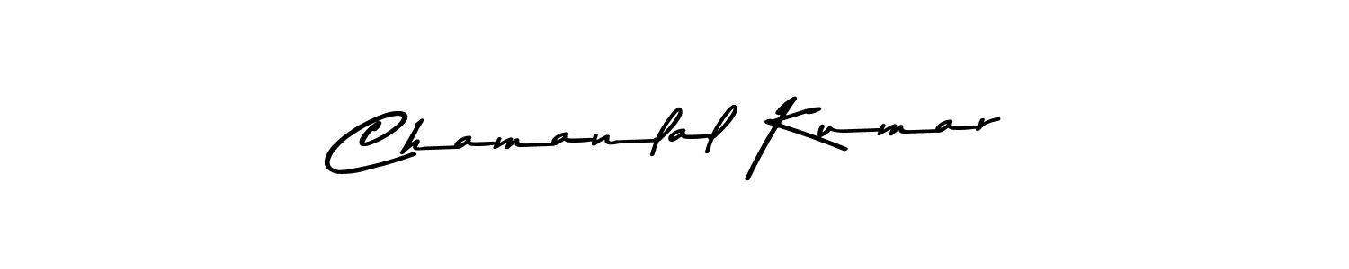 Create a beautiful signature design for name Chamanlal Kumar. With this signature (Asem Kandis PERSONAL USE) fonts, you can make a handwritten signature for free. Chamanlal Kumar signature style 9 images and pictures png