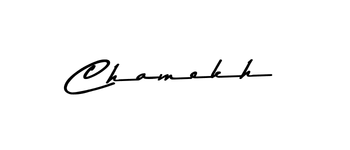 How to make Chamekh name signature. Use Asem Kandis PERSONAL USE style for creating short signs online. This is the latest handwritten sign. Chamekh signature style 9 images and pictures png