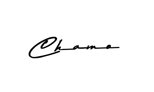 Make a beautiful signature design for name Chamo. With this signature (Asem Kandis PERSONAL USE) style, you can create a handwritten signature for free. Chamo signature style 9 images and pictures png