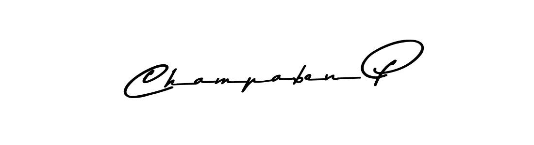 Similarly Asem Kandis PERSONAL USE is the best handwritten signature design. Signature creator online .You can use it as an online autograph creator for name Champaben P. Champaben P signature style 9 images and pictures png