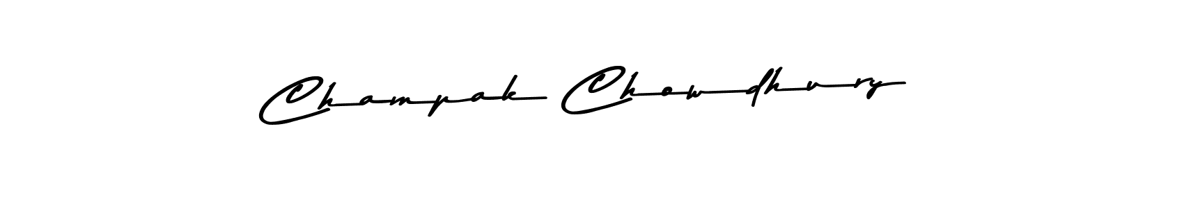 Make a beautiful signature design for name Champak Chowdhury. With this signature (Asem Kandis PERSONAL USE) style, you can create a handwritten signature for free. Champak Chowdhury signature style 9 images and pictures png