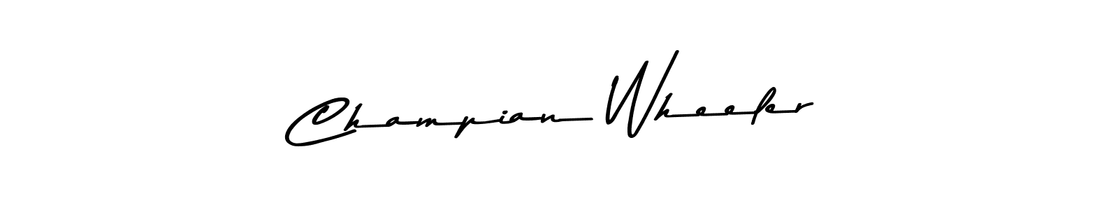 You should practise on your own different ways (Asem Kandis PERSONAL USE) to write your name (Champian Wheeler) in signature. don't let someone else do it for you. Champian Wheeler signature style 9 images and pictures png