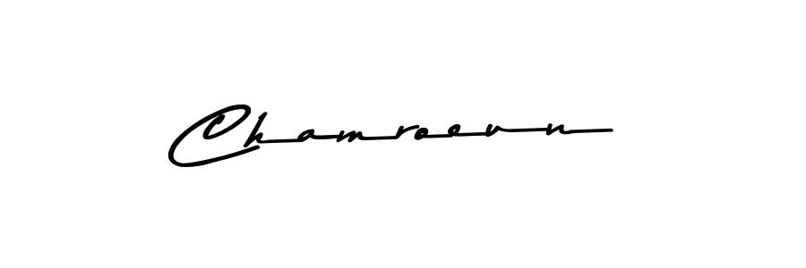 Create a beautiful signature design for name Chamroeun. With this signature (Asem Kandis PERSONAL USE) fonts, you can make a handwritten signature for free. Chamroeun signature style 9 images and pictures png