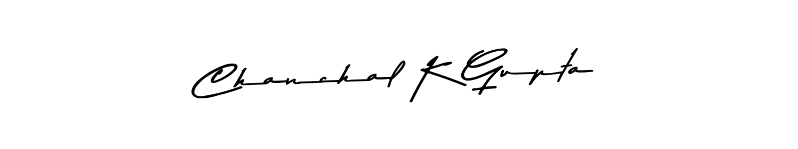 Make a beautiful signature design for name Chanchal K Gupta. With this signature (Asem Kandis PERSONAL USE) style, you can create a handwritten signature for free. Chanchal K Gupta signature style 9 images and pictures png