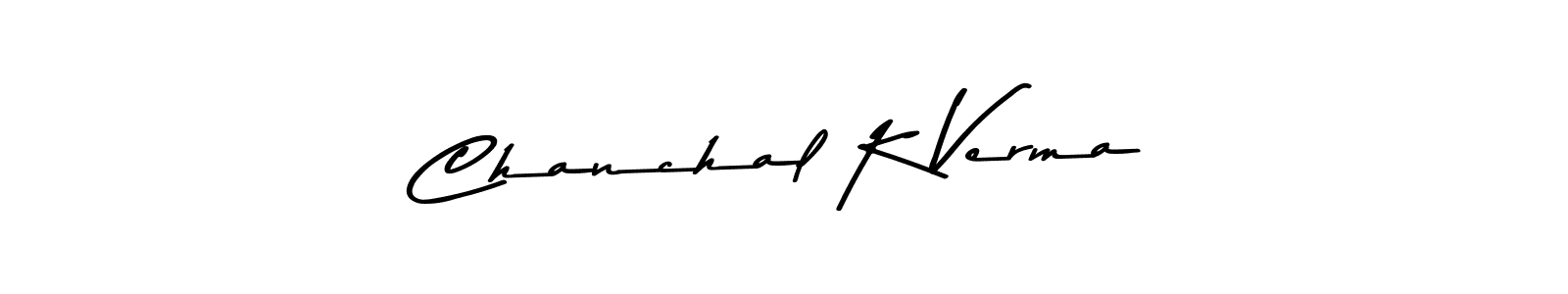 Also You can easily find your signature by using the search form. We will create Chanchal K Verma name handwritten signature images for you free of cost using Asem Kandis PERSONAL USE sign style. Chanchal K Verma signature style 9 images and pictures png