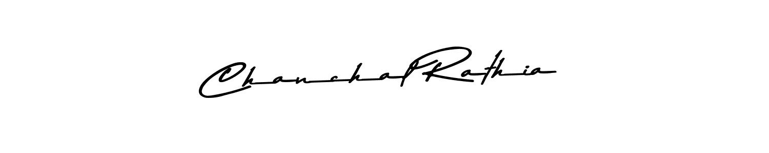 How to make Chanchal Rathia name signature. Use Asem Kandis PERSONAL USE style for creating short signs online. This is the latest handwritten sign. Chanchal Rathia signature style 9 images and pictures png