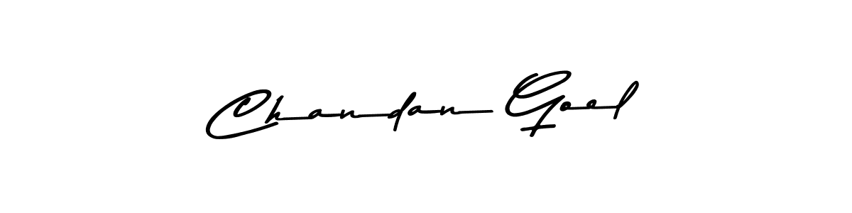 Make a beautiful signature design for name Chandan Goel. With this signature (Asem Kandis PERSONAL USE) style, you can create a handwritten signature for free. Chandan Goel signature style 9 images and pictures png