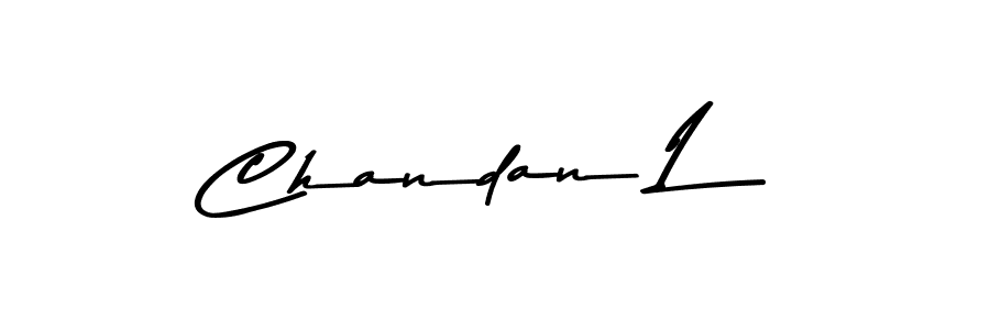 The best way (Asem Kandis PERSONAL USE) to make a short signature is to pick only two or three words in your name. The name Chandan L include a total of six letters. For converting this name. Chandan L signature style 9 images and pictures png