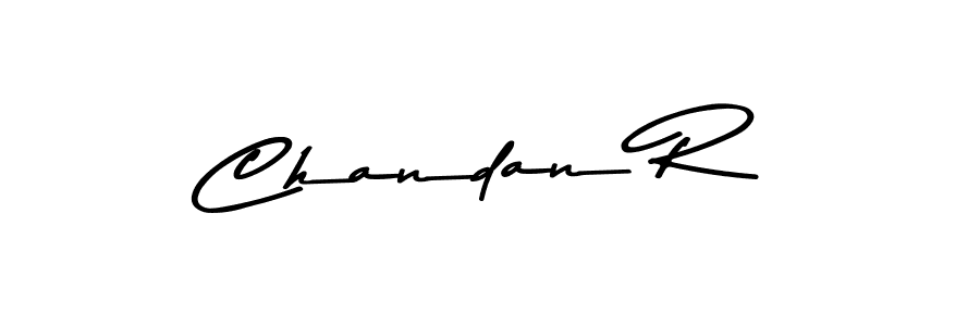 Make a beautiful signature design for name Chandan R. With this signature (Asem Kandis PERSONAL USE) style, you can create a handwritten signature for free. Chandan R signature style 9 images and pictures png