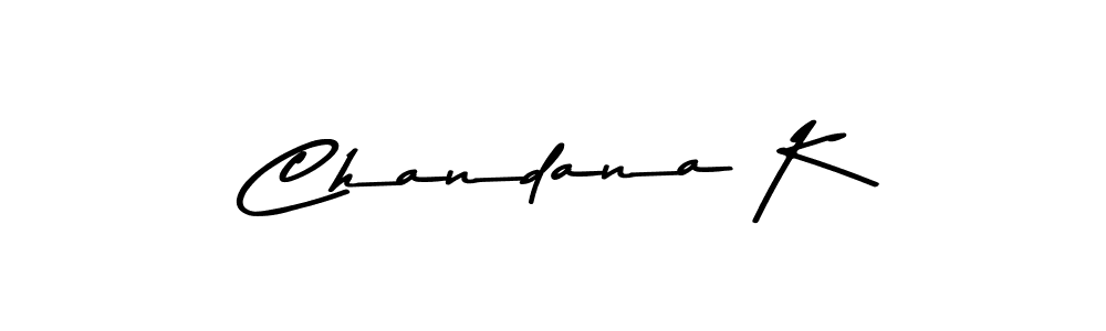Make a beautiful signature design for name Chandana K. With this signature (Asem Kandis PERSONAL USE) style, you can create a handwritten signature for free. Chandana K signature style 9 images and pictures png