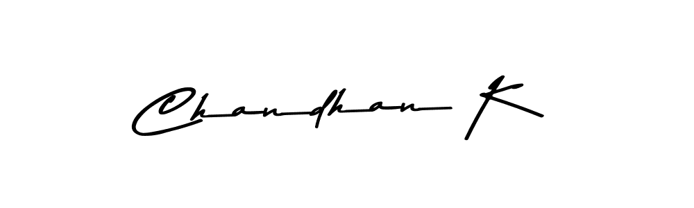 Use a signature maker to create a handwritten signature online. With this signature software, you can design (Asem Kandis PERSONAL USE) your own signature for name Chandhan K. Chandhan K signature style 9 images and pictures png